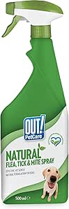OUT Natural Flea Tick & Mite Spray 500ml