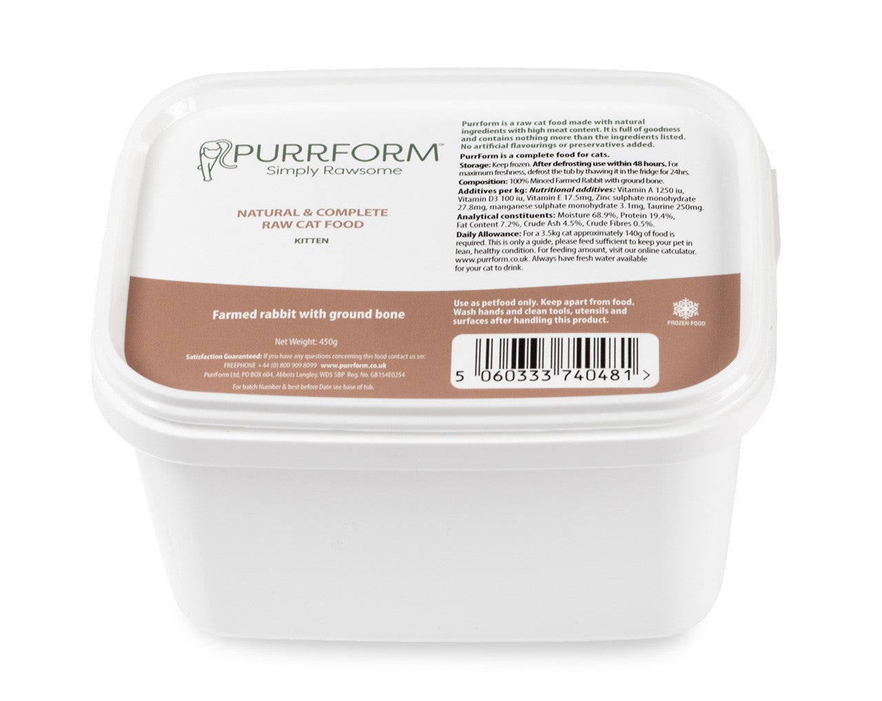 Purrform Rabbit and Bone Kitten 450g
