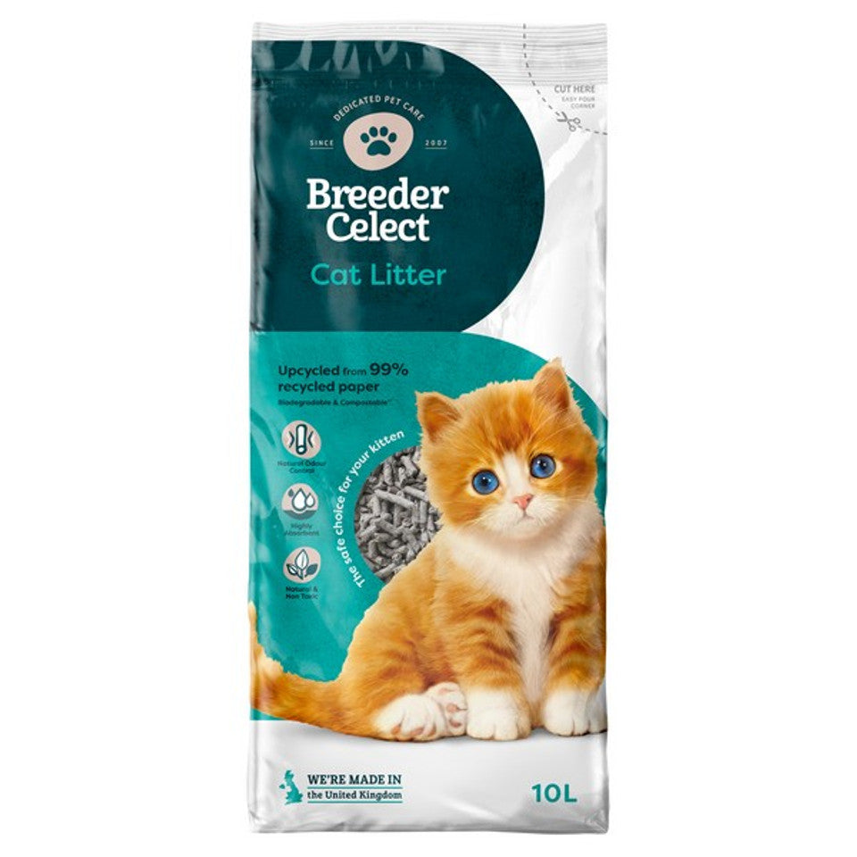 Breeder Celect Paper Cat Litter 10ltr