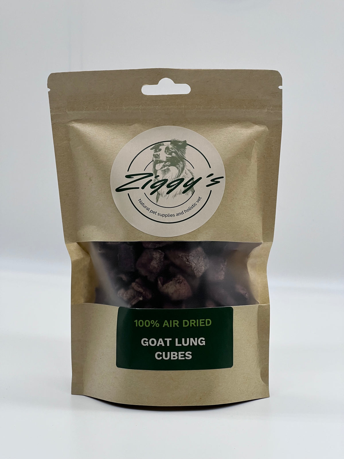 Ziggys air dried goat lung cubes