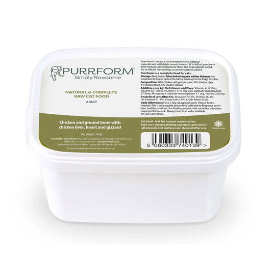 Purrform Chicken,Bone,Liver,Gizzard 450g