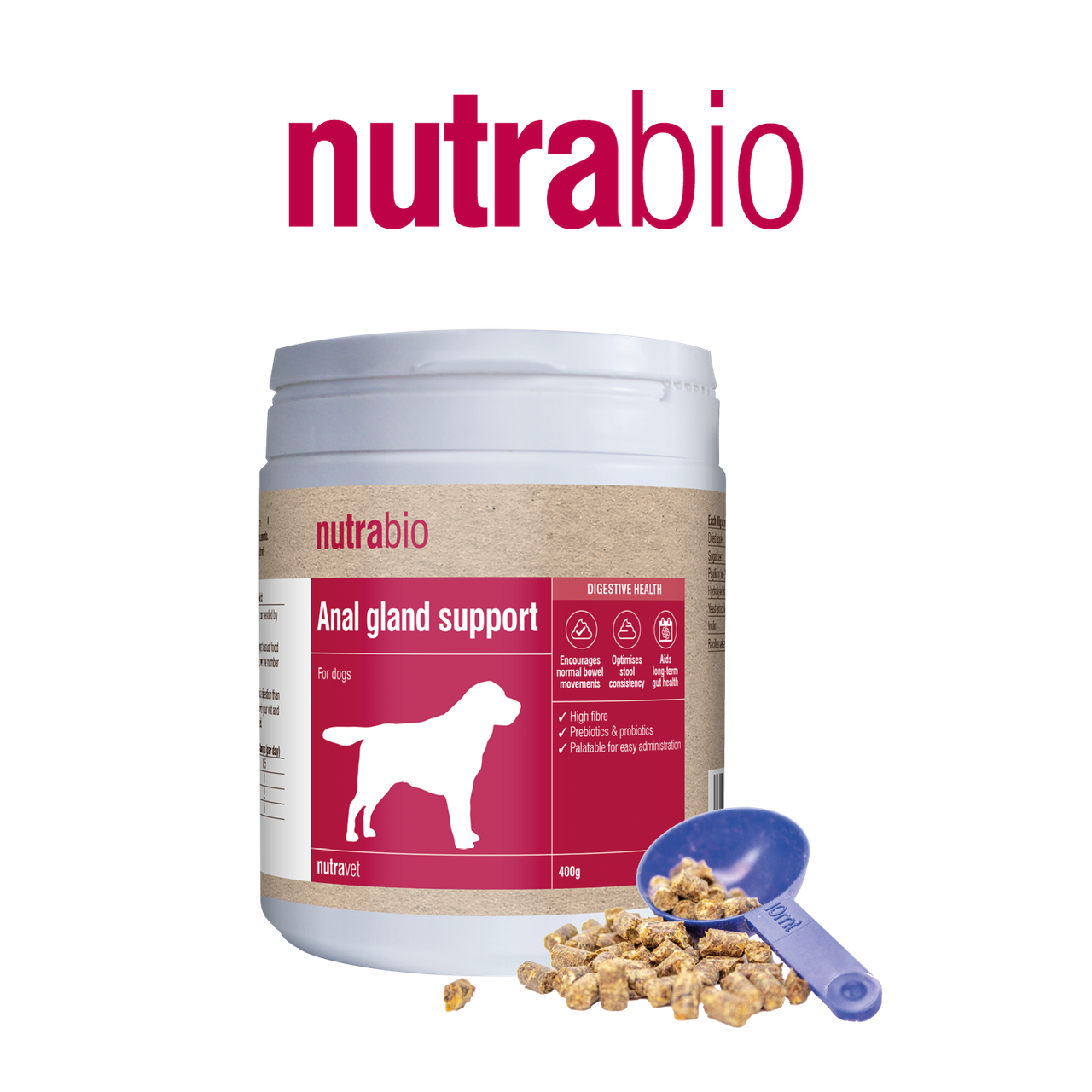 Nutrabio - Anal gland support for dogs 400g (previously Nutrafibre)