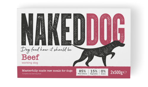 Naked Dog Raw Food - Beef - 2 x 500g Pack