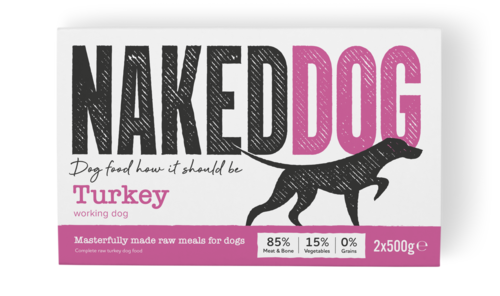 Naked Dog Raw Food -  Turkey -  2 x 500g Pack